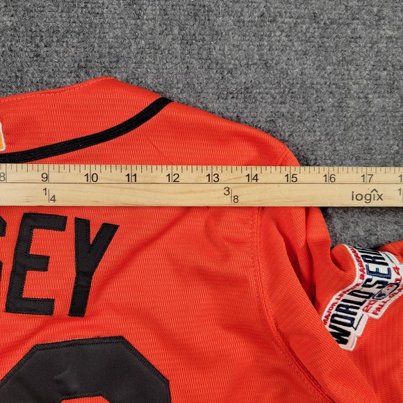San Francisco Giants Jersey Women S/M Orange MLB Baseball Posey 28 Majestic - Picture 6 of 8